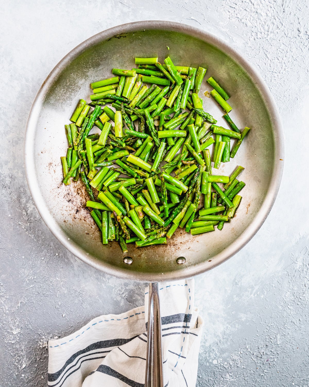 Step 2: Saute the asparagus and make the filling.