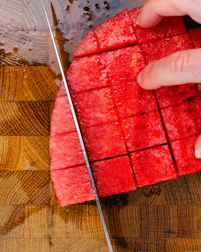 How to Cut a Watermelon: Make a grid pattern