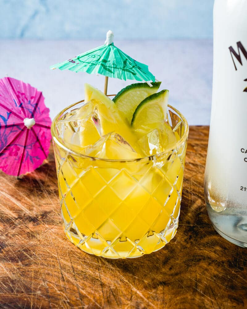Malibu and pineapple