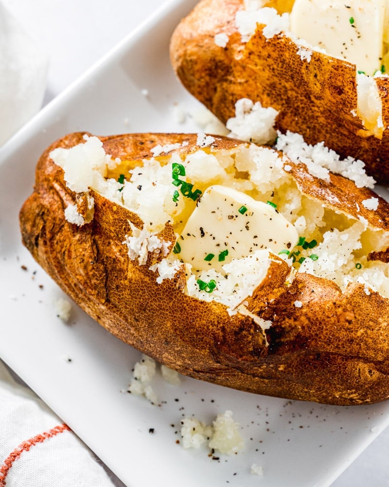 Baked potato in oven