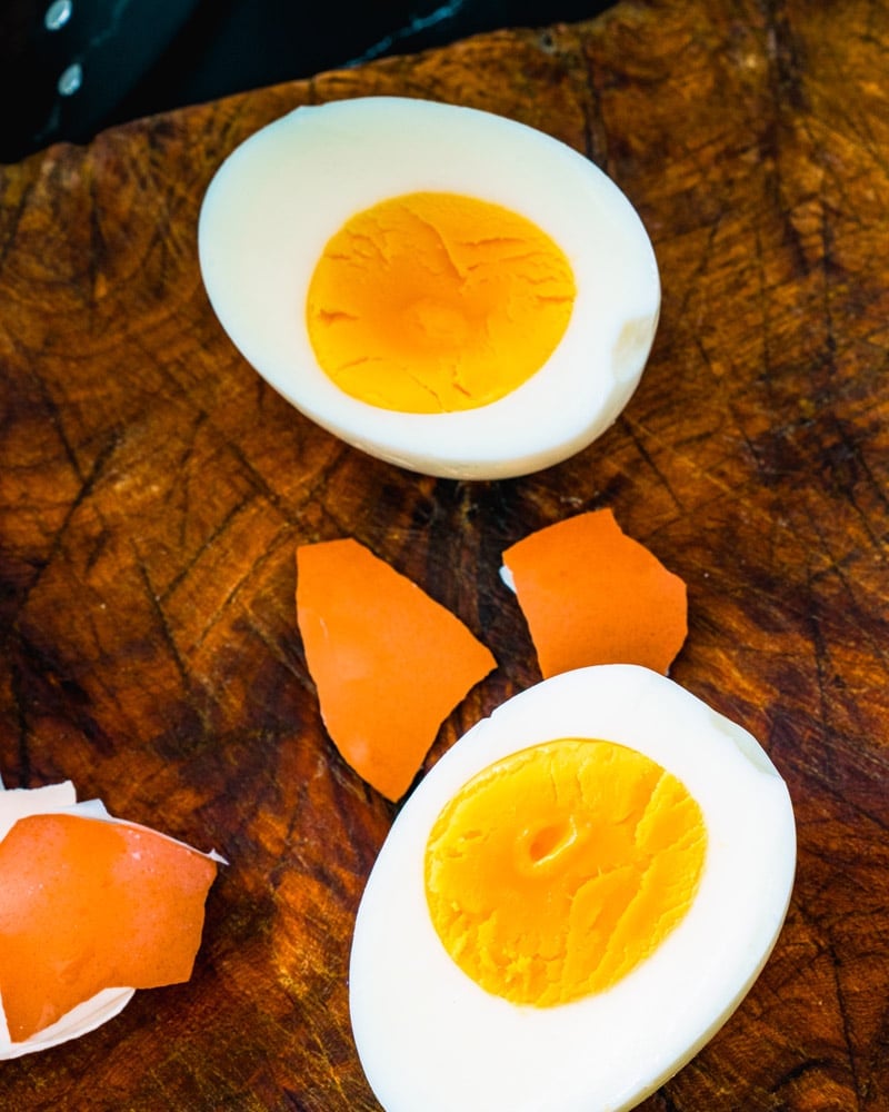 Steamed hard boiled eggs