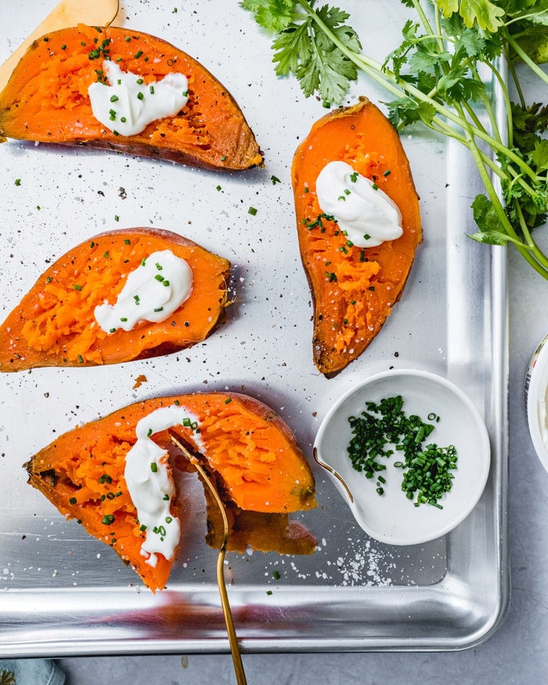 Steamed sweet potatoes