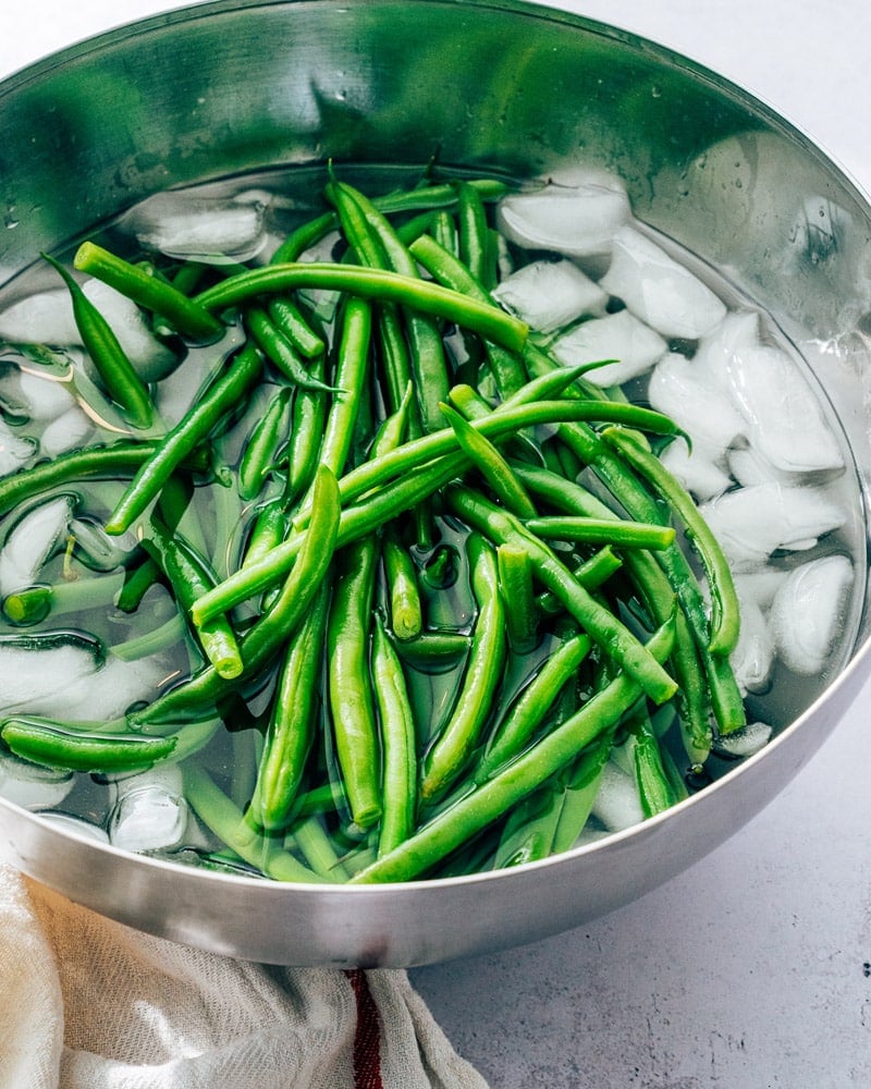 Blanching green beans