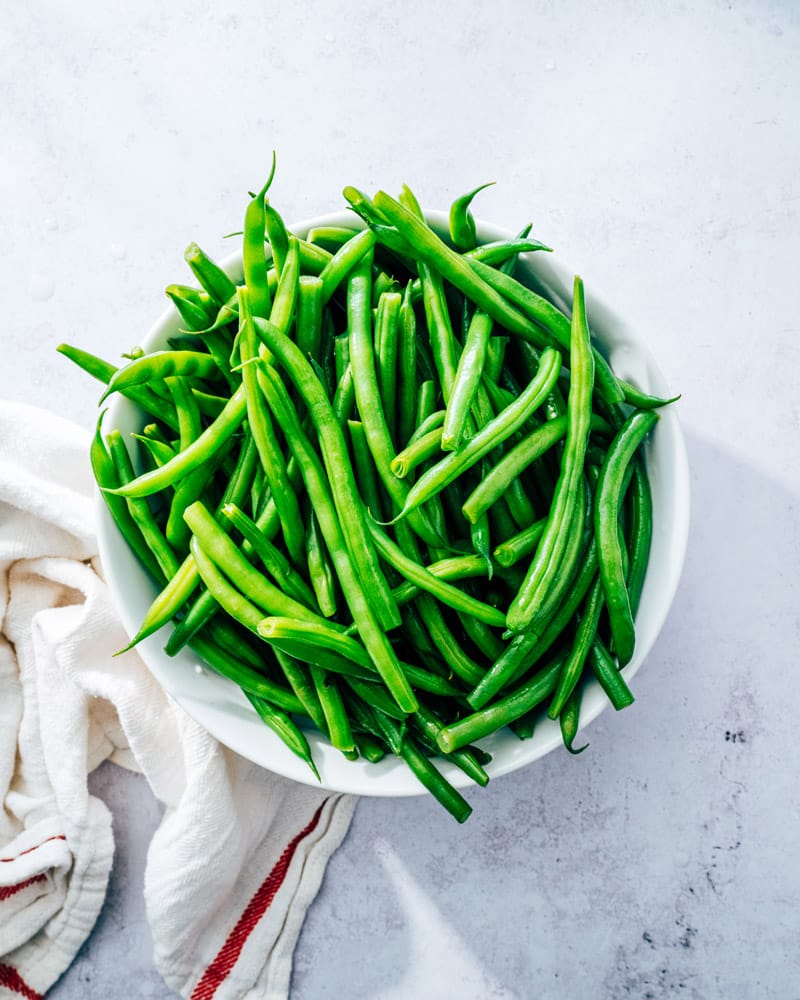Blanched green beans