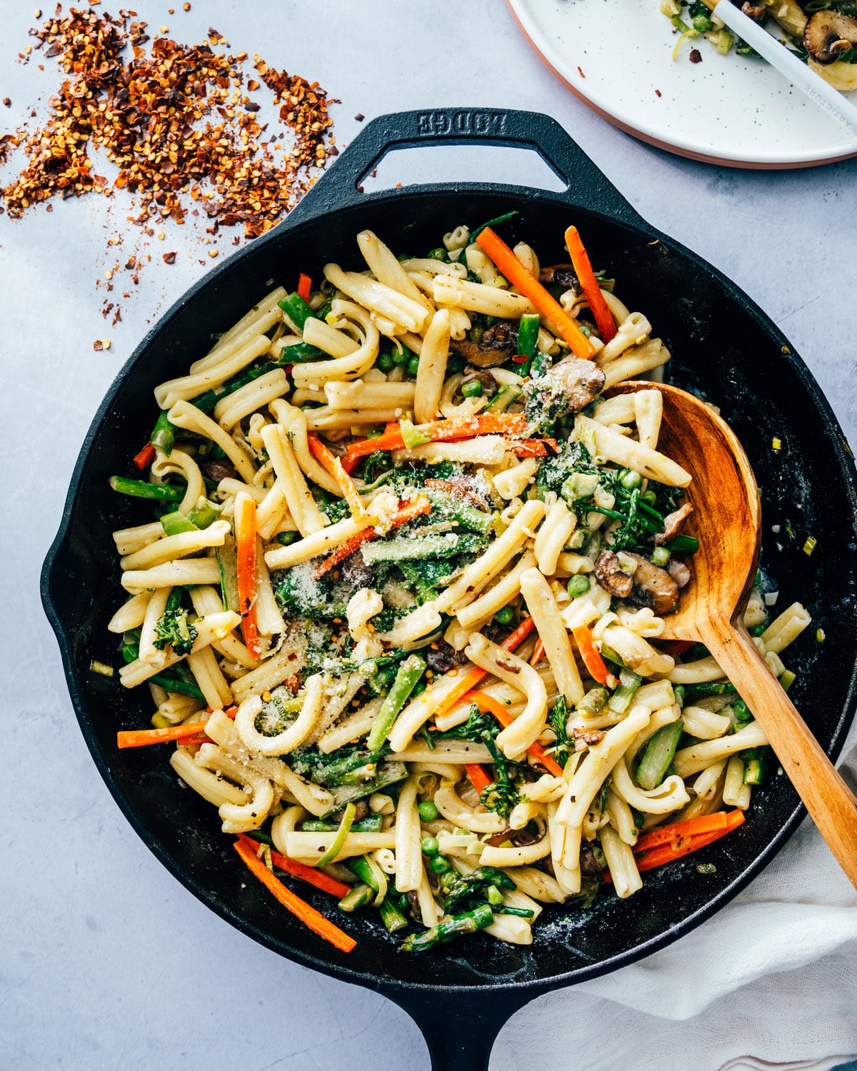 Pasta Primavera in skillet