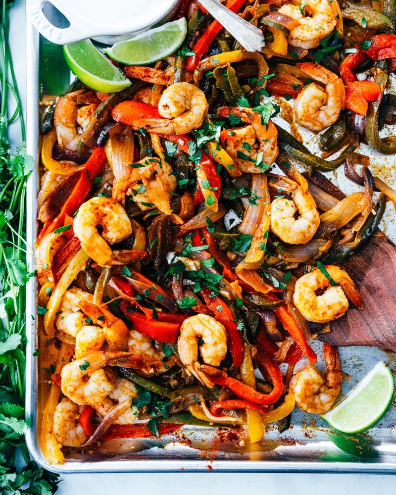 Sheet Pan Shrimp Fajitas
