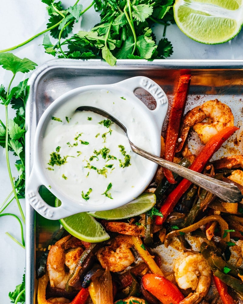 Sheet Pan Shrimp Fajitas