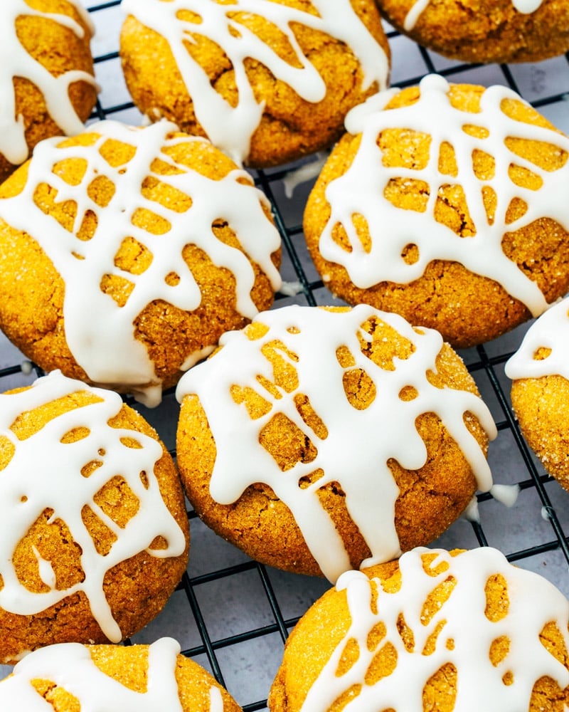 Pumpkin Cookies on baking rack