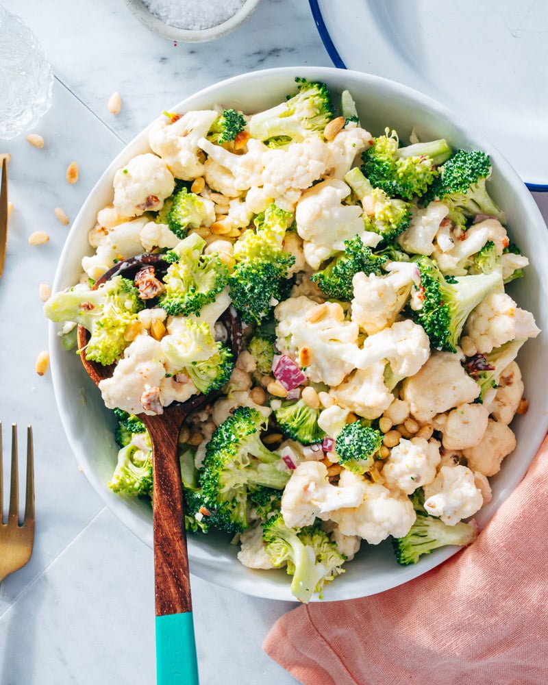Broccoli cauliflower salad recipe