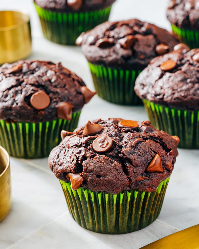 Zucchini chocolate muffins