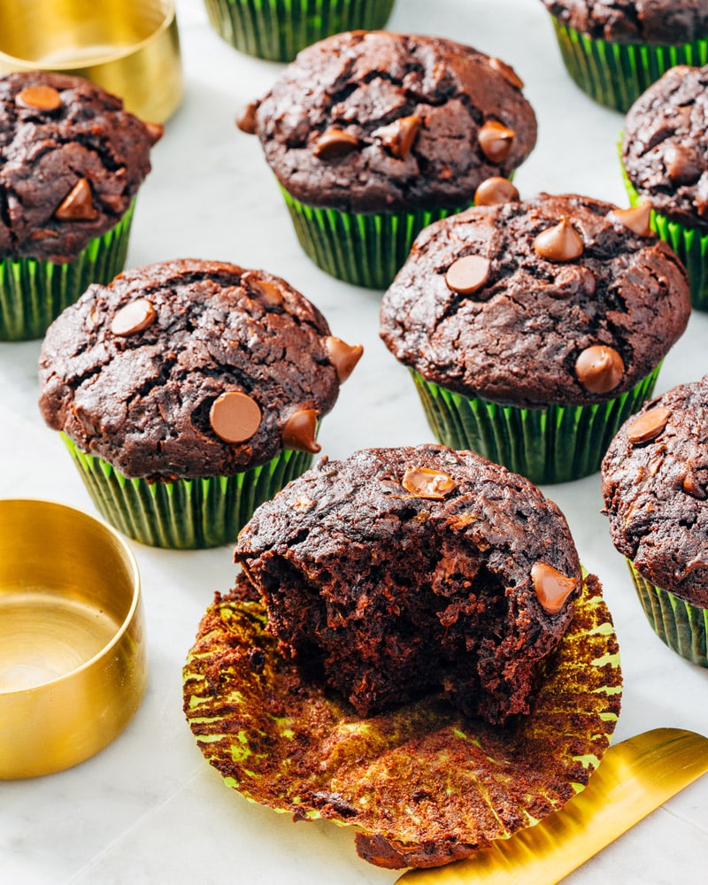 Chocolate zucchini muffins