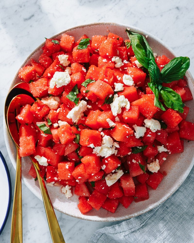 Watermelon basil salad
