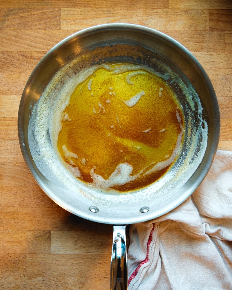 Step 3: Cook until the butter turns brown.