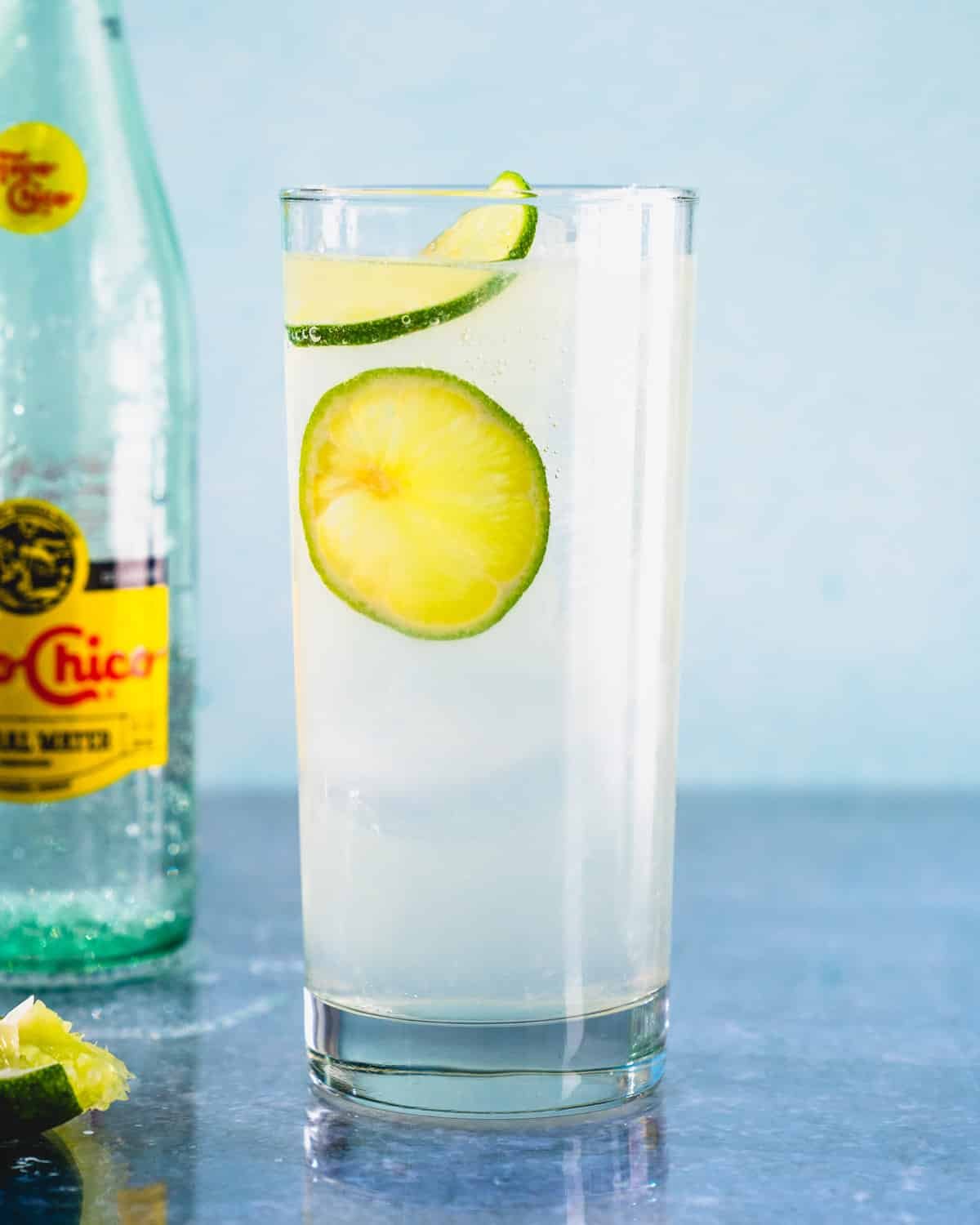 Ranch Water in glass with topo chico