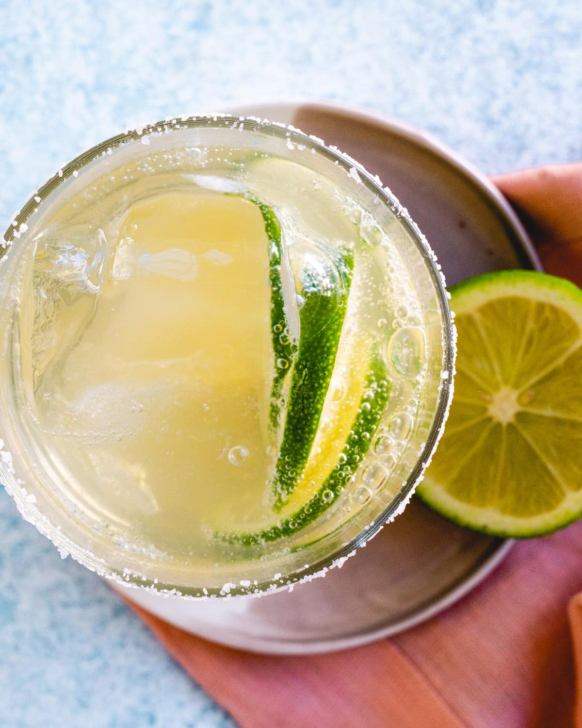 Zero proof margarita in glass.