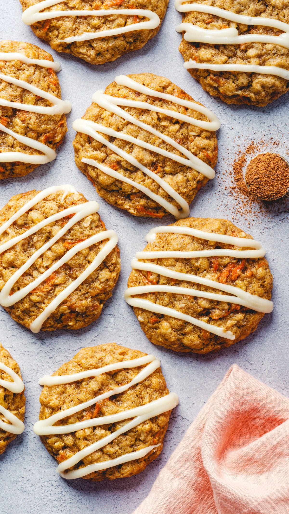 Carrot cake cookies with cream cheese icing
