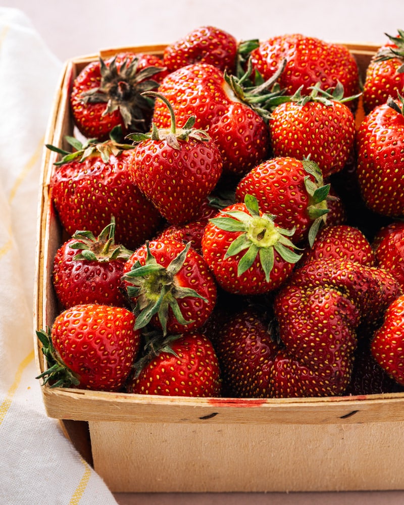 Strawberries in a basket. 