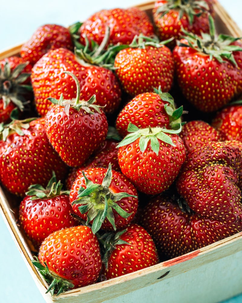 Strawberries in container.