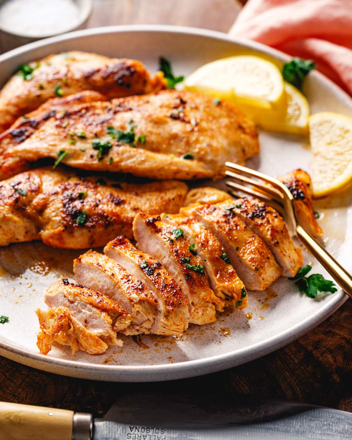 Step 1: Pan sear the chicken breast.