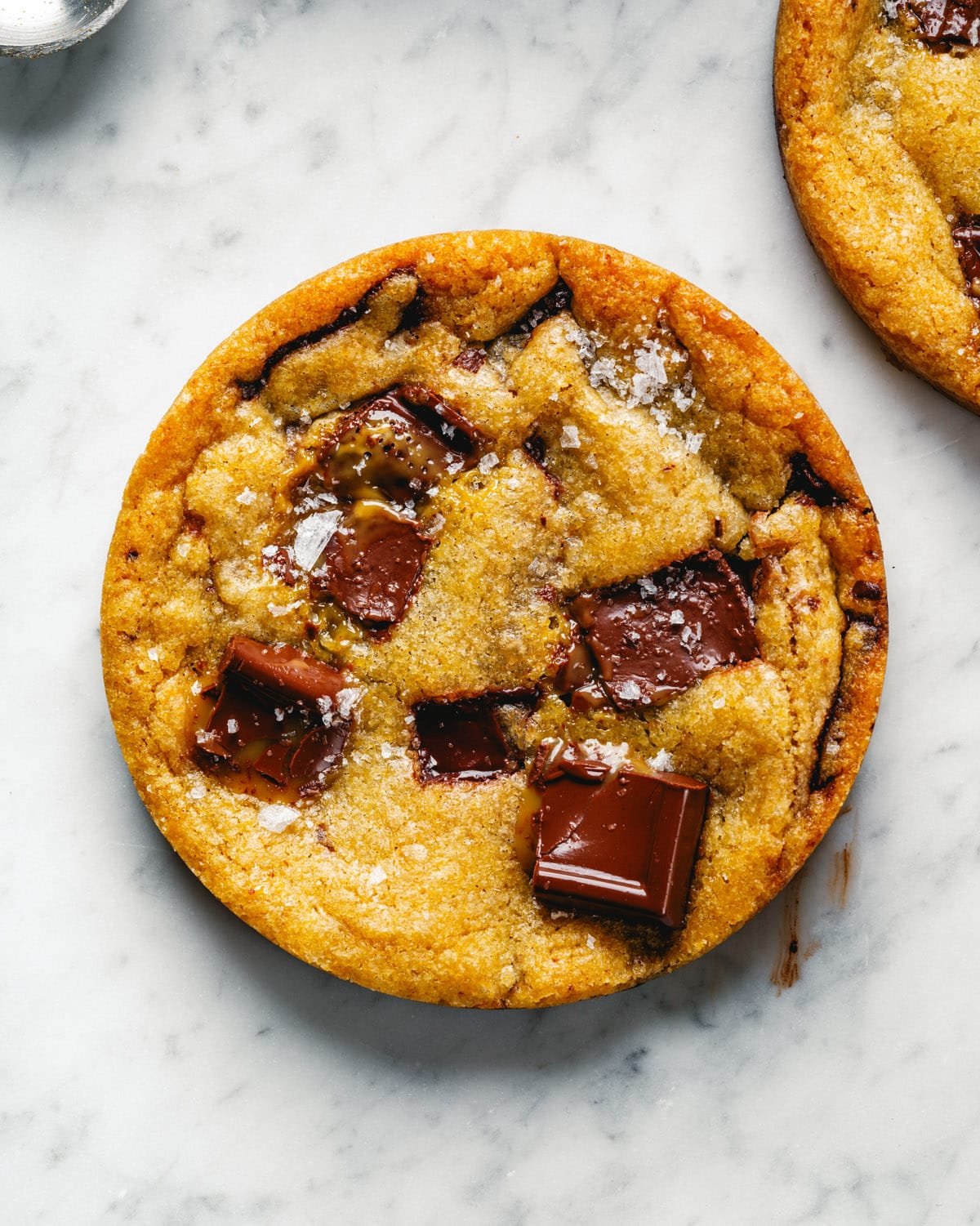 Brown Butter Chocolate Chip Cookies topped with sea salt.