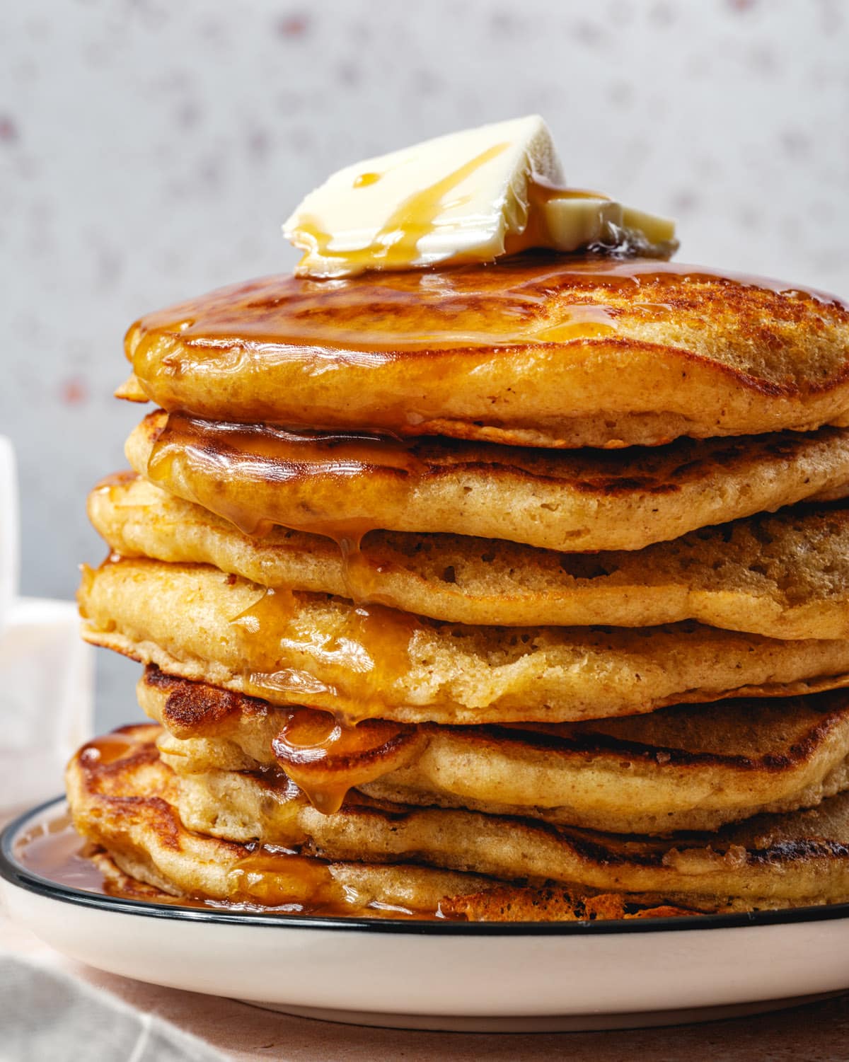 Brown Butter Pancakes with Maple Caramel
