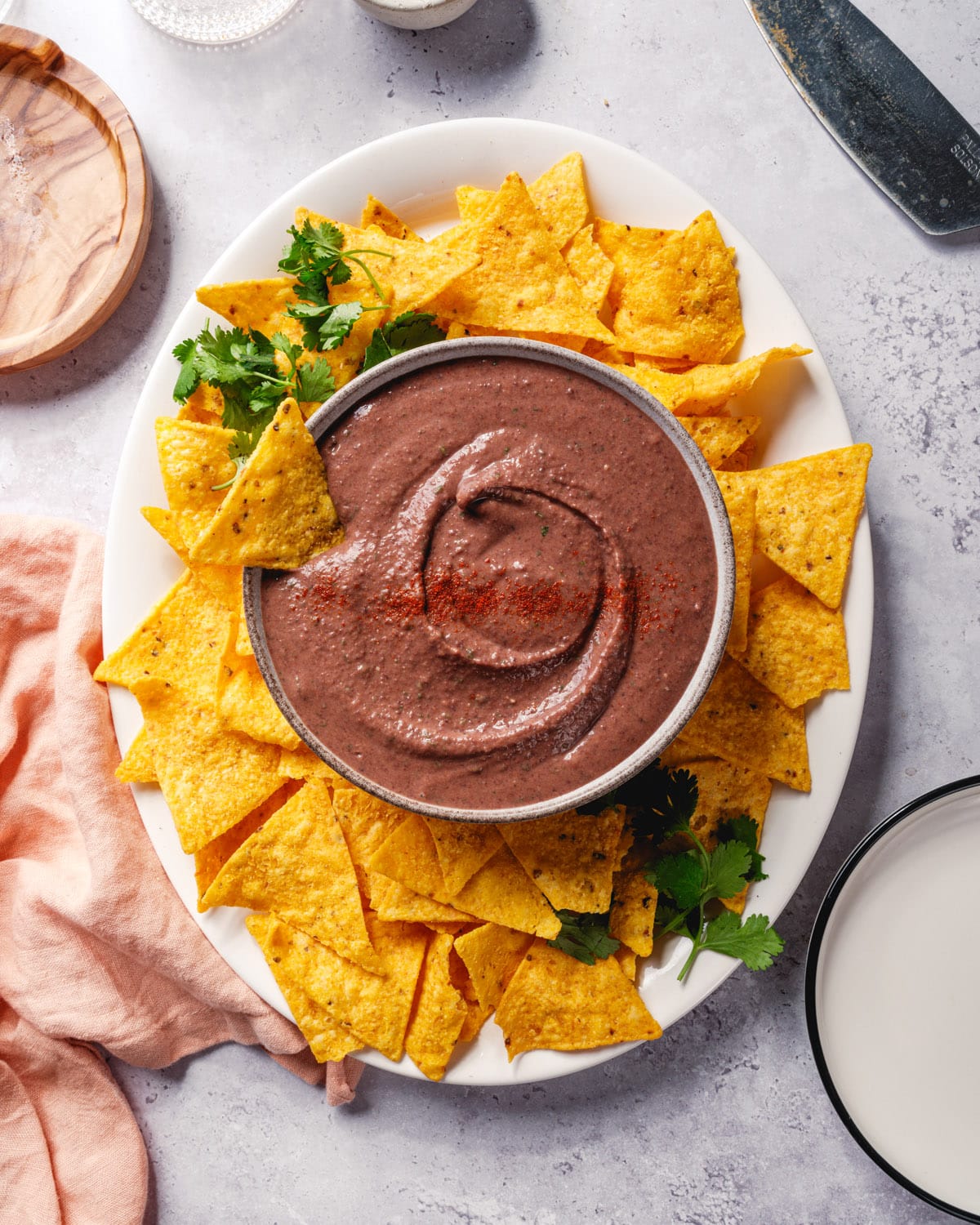 Black Bean Dip with tortilla chips