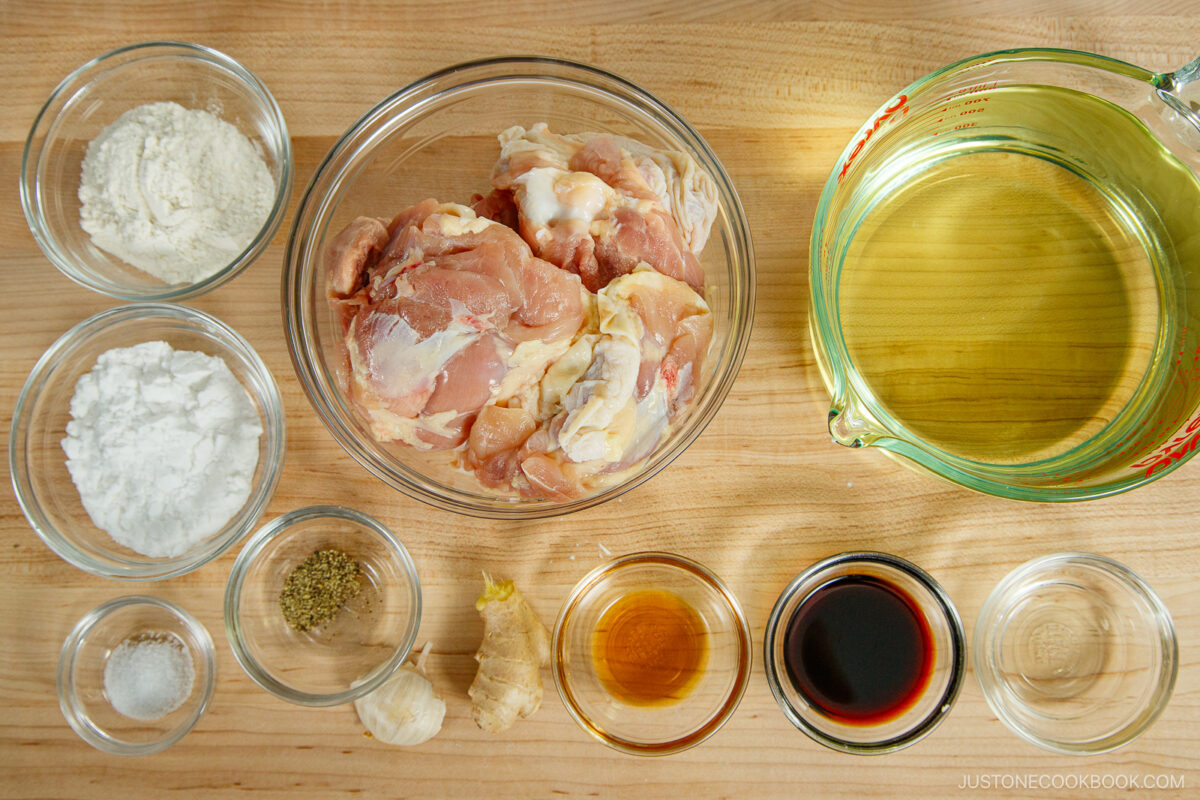 Karaage (Japanese Fried Chicken) Ingredients