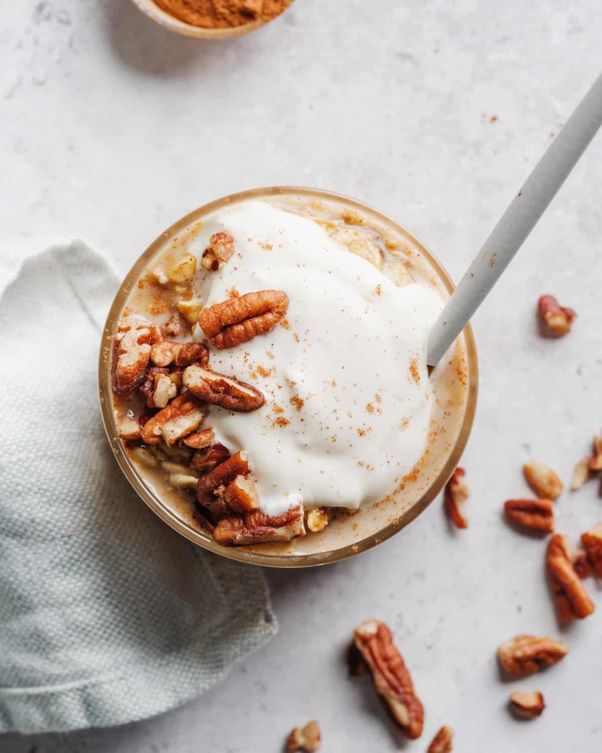 pumpkin overnight oats in jar